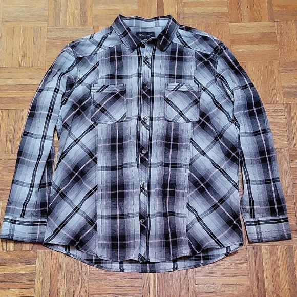 INC International Concepts Other - INC International Concepts Black and Gray Casual Button Down Shirt SIZE XXL